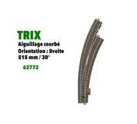 Trix Modellbahnen Aiguillage T62772 à droite étroit H0 Voie C R3 515 mm 30° 1 pc