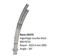 Aiguillage Courbe droit, BWr9/10 sans commande - ROCO 42479 - HO 1/87