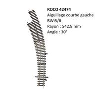 Aiguillage Courbe gauche, BWI5/6 - ROCO 42474 - HO 1/87
