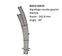 Aiguillage Courbe gauche, BWI5/6 - ROCO 42474 - HO 1/87