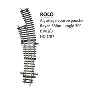 Aiguillage Courbe gauche, R358-30°, BWi2/3, sans commande - ROCO 42466 - HO 1/87