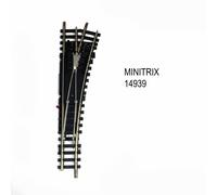 Aiguillage droit droit R4 de 15 degrés coeur de pointe métal -N-1/160-MINITRIX 1