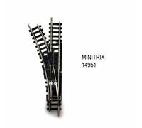 Aiguillage droit gauche R1ou R2 de 30 ou 6 degrés -N-1/160-MINITRIX 14951