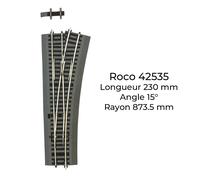 Roco Aiguillage droite Wr15 Rocoline – Ballast souple – HO 1/87 – 42535