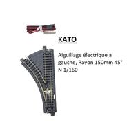 Aiguillage électrique à gauche, R150-45°, Unitrack - KATO 20-240 - N 1/160
