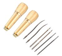 Aiguille à coudre en toile et cuir avec poignée en cuivre, poinçon, kit d'outils de réparation de chaussures et de cuir faits à la main