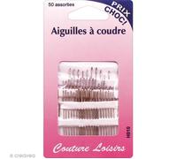 Aiguille à coudre main - COUTURE LOISIRS - Assortiment 50 pcs - Métal - Tailles variées - Idéal pour couture