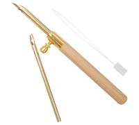 Aiguille à punch - 7 mm et 5 mm de longueur réglable pour fournitures, avec aiguille avec manche en bois pour adultes, femmes, enfants, travaux manuels, travaux manuels, couture