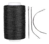 Aiguille à Tisser et Kit de Fil, 1 Fil à Tisser Noir avec 3 Aiguilles, Fil D'accessoire D'extension de Cheveux D'aiguilles à Cheveux pour la Fabrication de Perruques