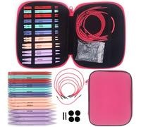 Aiguille Circulaire Interchangeable, 10 Paires Ensemble d'Aiguilles à Tricoter 3.75-10 mm d'Aiguilles Circulaires Tricot Interchangeable avec Étui et Accessoires pour Débutants Professionnels,1 Pièces