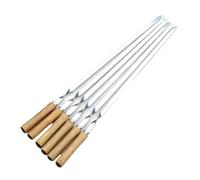 Aiguille de Barbecue, brochettes Fourchette, Outil rôtissage Shish Kebab à Long Manche, Ensemble d'accessoires en Acier Inoxydable 6 pièces