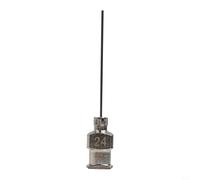 Aiguille de machine de distribution en acier inoxydable de 25 mm de longueur pour application de colle industrielle de 8 g à 30 g, couleur argent, pointe fluide de précision 2,5 cm (24 g)