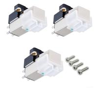 Aiguille de rechange AT3600L pour tourne-disque - Système MM elliptique pour son HiFi - Aiguille de disque vinyle compatible avec la série AT-LP60X - Pour blanc 17 x 16,3 x 31 mm (2 pièces)