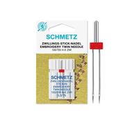 Schmetz Aiguille double à broder pour machine à coudre 130/705 H-E ZWI 3.0 Taille 3.0/75