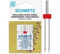 Schmetz Aiguille double à broder pour machine à coudre 130/705 H-E ZWI 3.0 Taille 3.0/75