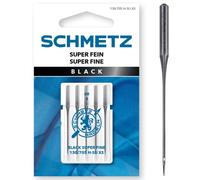 SCHMETZ Aiguilles pour machines à coudre | 5 Aiguilles Black Super Fines | 130/705 H-SU XS | Grosseur d'aiguille 60/8 | utilisable sur toutes les machines à coudre familiales courantes