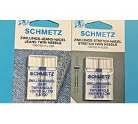 Aiguille Double Schmetz 130-705 H-J,S 4,0/100-75 Jeans Et Stretch 2 Pièces