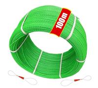 Aiguille Electricien, 100m 4,5mm Tire Fils Electrique Tire Cable Electrique Tire Fils Electricien Aiguille Baguette Tire Fil Electricien avec 2 Ressorts de Guidage, Vert