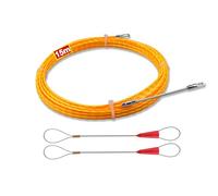 Aiguille Electricien 15 m - Tire Fils Electrique,Tire Fil Pour Cable Electricien, Tire Fils Rétractable avec Aide à l'extraction et 2Ressorts de Guidage(15m 3,0 mm)