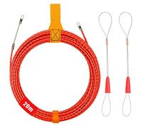 Aiguille Electricien,20M Tire Fils Electrique 4,5mm Diamètre Aiguille Tire Fil,Aiguille Electricien Rigide avec 2 Tête Flexible de Guidage,Aiguille Passe Cable, Enfileur Fils électrique