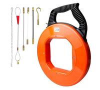 Aiguille Electricien 30 m, 4mm Tire Fils Electrique, Aide à Tirer le Câble, Avec 6 Adaptateurs pour Aiguille Tire Fil, Aide à Tirer les Câbles, Tire Cable Avec Boîtier en Plastique et Poignée