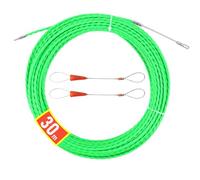 Aiguille Electricien 30M, RISVOWO 4,5mm Tire Fils Electrique, Tire Cable avec 2 Tête Flexible de Guidage, Aiguille Passe Cable, Enfileur Fils électrique pour la Pose de Chemins de Câbles(Vert)