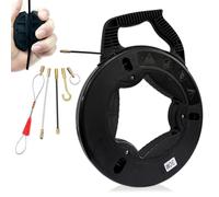 Aiguille Électricien 30m Tire Fil en Fibre de Verre Tire Fils Electrique Kit Fish Tape avec Boîtier Poignée Outil Extraction Câble Flexible pour Murs Conduits Installation Câbles Électriques