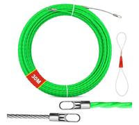 Aiguille Electricien, 30m Tire Fils Electrique, Electricien Tire Fil Aiguille Passe Cable, Electricien Tire Fil Aiguille Passe Cable, pour Cable avec tête flexible de guidage (30)
