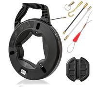 Aiguille Électricien 30m Tire Fils en Fibre de Verre Electrique Fish Tape | Outil Extraction Câble Flexible, avec Boîtier Poignée, pour Murs Conduits Installation Câbles Électriques