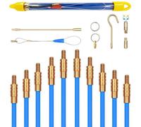 Aiguille Electricien, 4MM 33CM Tire Fils Electrique, 10 Tiges de Fil de Traction pour Tubes Vides, TOOSOAR Tire-câble Flexible