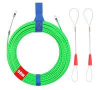 Aiguille Electricien 50 m, 4 mm Diamètre Tire Cable Électrique, Tire Fils Electrique avec 2 Ressorts de Guidage, Tire Fils Electricien Aiguille, Enfile-câble pour la Pose de Câbles Tubes Vides (vert)