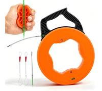 Aiguille Electricien 50m,4,5mm Tire Fils Electrique,Avec 1 Tire-Câble,2 Faisceaux De Câbles,Boîte De Rangement,Tire Câble Électrique Pour Câbles Et Travaux Électriques,Orange