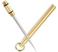 Aiguille porte-cigare dorée en acier inoxydable Outil d'amélioration de tirage et outil d'assemblage de nubber Peut être dragée Cigare éviter les brûlures Suspendu avec porte-clés, accessoires de