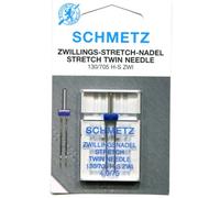 Aiguille pour machines à coudre SCHMETZ | 1 Aiguille Double/jumeau Stretch 4,0/75 |130/705 H-S ZWI NE 4,0 | convient à toutes les machines à coudre familiales courantes disposant d’une fonction Zigzag