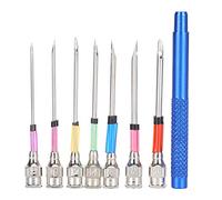 Aiguille Punch Needle, 8pcs Aiguille a Broder Stylo de Broderie d'aiguille Kit Crochet à Broder Aiguille, pour Débutants, Fil à Broder, Point de Croix Couture Embellissement