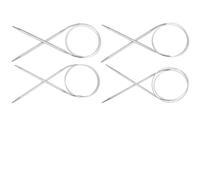 Aiguille Tricot Aiguille à tricoter circulaire fixe ergonomique et règle en un 1,8-5 Mm, 80 Cm/31.4" adaptée aux débutants avancés(Sliver N10 N11 N12 N13)