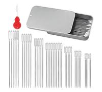 Aiguilles à Coudre à Gros Chas, Aiguilles Couture en Acier Inoxydable avec Enfile-Aiguilles pour le Point Croix, la Couture, la Broderie (40 PCS)