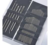 Aiguilles À Coudre En Acier Inoxydable 55 Pièces/Ensemble, Aiguilles À Fil Aveugle, Couture À La Main, Broderie De Vêtements Pour Personnes Âgées