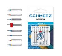Schmetz Aiguilles pour machine à coudre Combi-Box Basic Twin 130/705 H KNS 9 aiguilles Assortiment