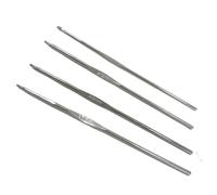 Aiguilles à Crochet en Acier Ergonomiques Douces pour Bricolage, Tricoter des Foulards, Chapeaux, Amigurumis, DIY, Idéal pour Tout Type de Motif et de Fil (Argent, 1/1.5/2/2.5mm)