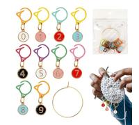 Aiguilles à crochet - Multicolores numérotés réutilisables - Fermoir à crochet en métal comme marqueur de maille - Pour tissage, , crochet, fabrication de bijoux, bricolage, matelassage