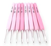 Aiguilles à Crochet Set, 9 Pcs Dégradé Couleur Tulipe Ergonomique Ensemble Avec Poignée Souple Colorée - Kits Pour Adultes Débutants