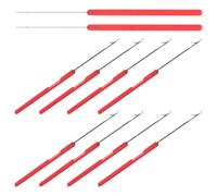 Aiguilles à Perler pour Bijoux, Manche Plastique Rouge, 10 Pcs