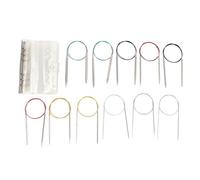 Aiguilles à tricot circulaire 11 pcs Set en acier inoxydable 2 à 8 mm 80 cm de longueur du demi-point de conception