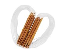 Aiguilles à Tricoter Circulaire,Akozon 18 Paires 0.2-1 cm double point aiguille a tricoter bambou avec Tubes en Plastique Transparent pour Tissage et Crochet