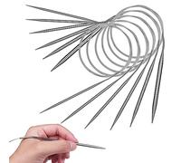 Aiguilles à tricoter circulaires en acier inoxydable de 80 cm, aiguilles à tricoter circulaires pour débutants, 2,5 mm, 3,5 mm, 4,5 mm, 5,5 mm, 7,0 mm, 9,0 mm, kit d'aiguilles à tricoter circulaires