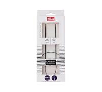 Prym 215 201 Aiguilles à Tricoter circulaires ergonomiques Carbone 2,5/60, Plastique, Noir, Taille unique