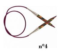 KnitPro Aiguille circulaire fixe bois Symphonie 80 cm x 4 mm Multicolore