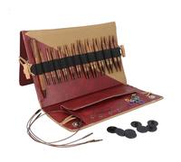 KnitPro Épingles à tricoter : circulaires : interchangeables : spécial : ensemble de luxe, assortiment, Bois, bordeaux & beige, 19 x 5 x 26 cm