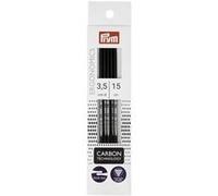 Prym Aiguilles à tricoter double pointe Ergonomics Carbon 15 cm Noir 3,5 mm